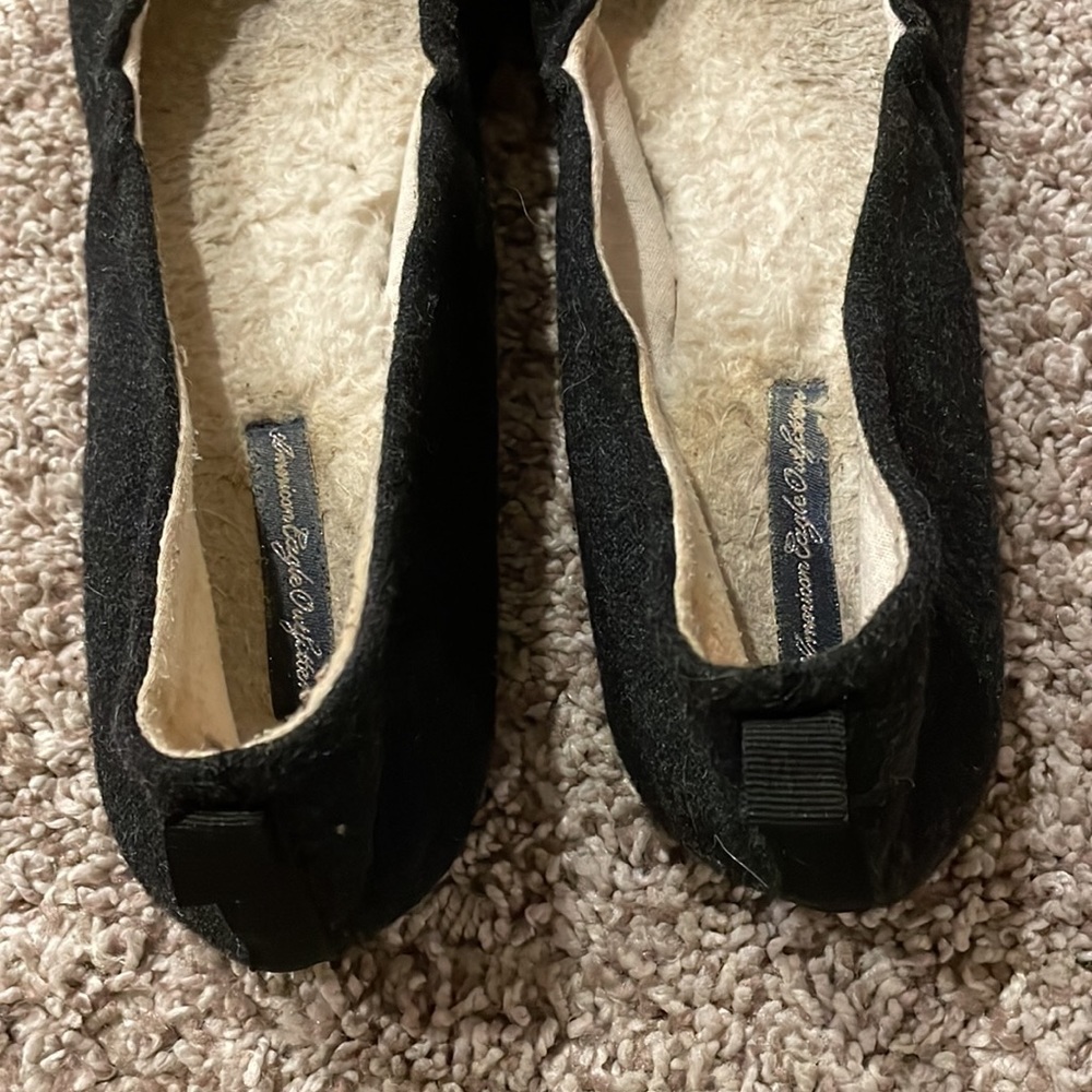 American Eagle fabric black ballet flats. Size 8 1/2. Size 9 - Picture 3 of 8